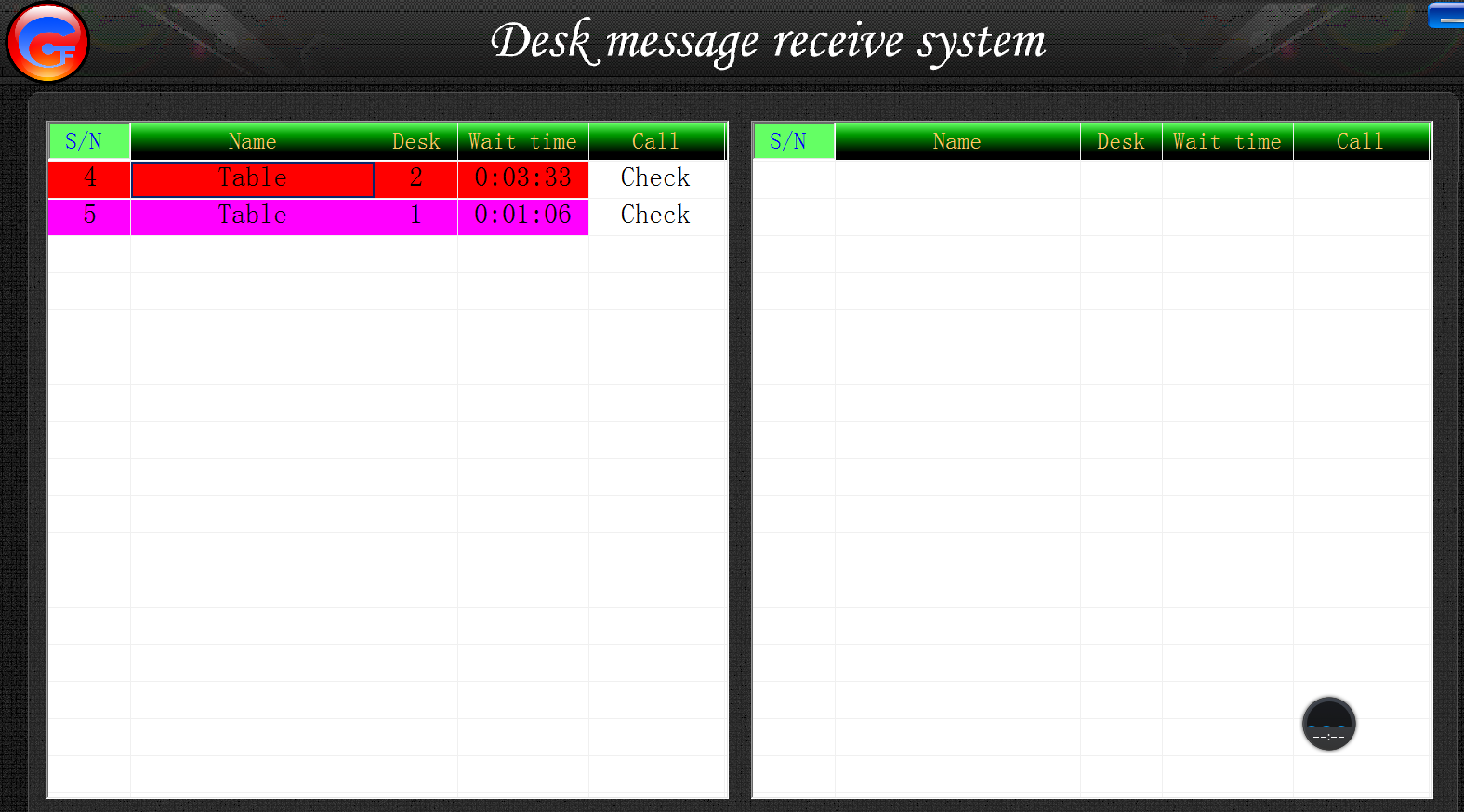 Wireless long rang calling system for restaurant or coffee shop with call information software