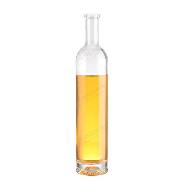 Glass Collar Cylindrical 375ml 500ml 750ml 1000ml Transparent Liquor Bottle for
