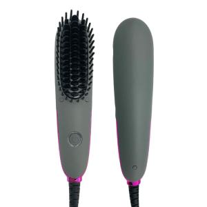 Quality PTC Heating Aluminum Electric Hair Brush Portable Mini Hair Straighteners Brush FCC wholesale