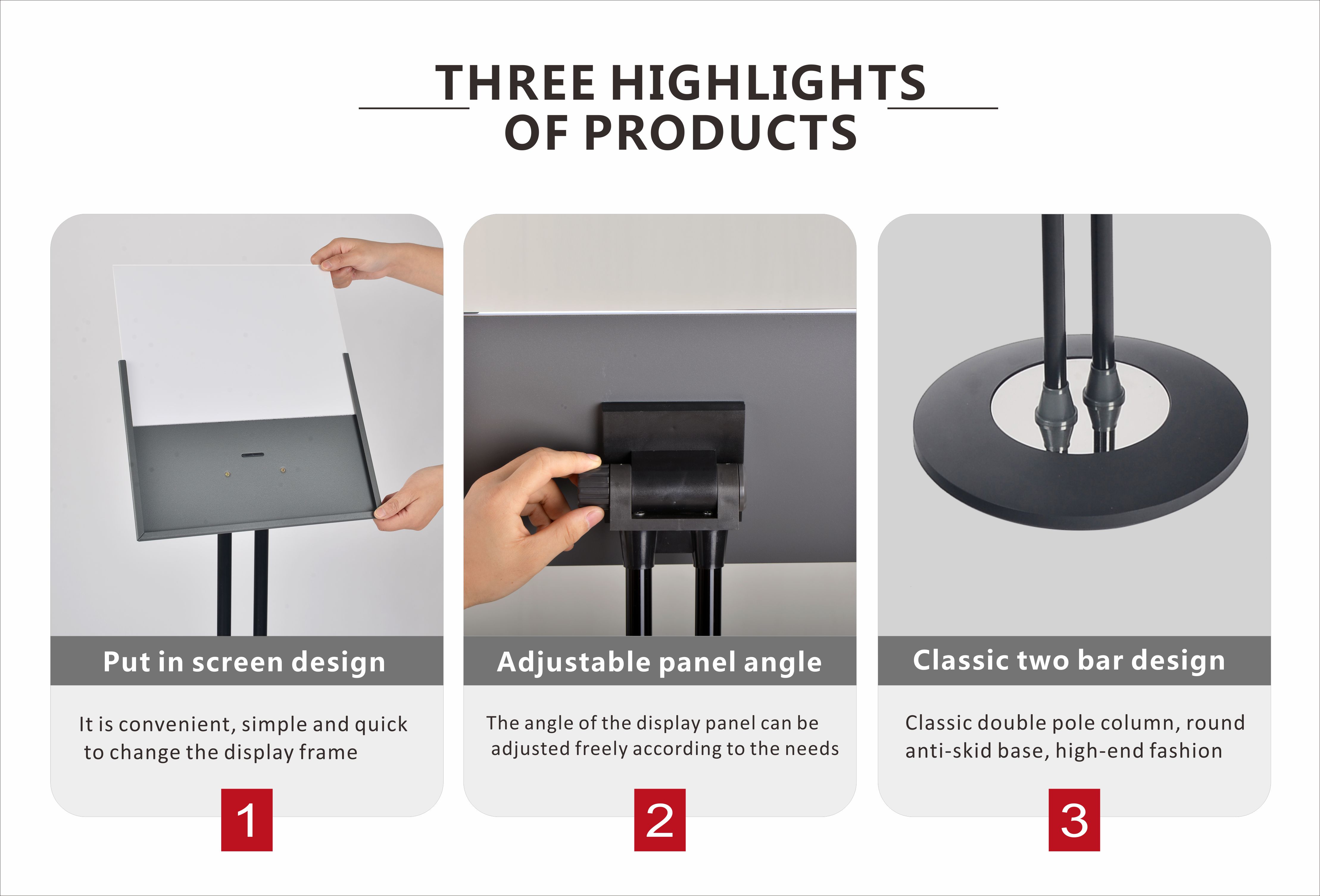Billboard A4 Poster Display Stand Angle Adjustable Double Lever