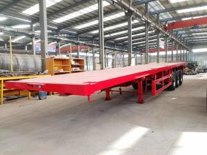 Quality 1310mm Wheel Base Flatbed Semi Trailer for 50T Load Capacity Container Transportation wholesale