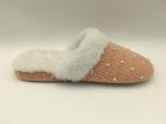 Winter Soft Ladies Slippers Fleece Closed Toe Flat Shoes With Soft Knit / Fleece