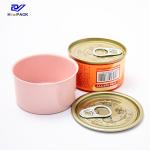 Orange Beef Can Round Shape Tin Cans D65X34mm 50 Gram Meat Packaging