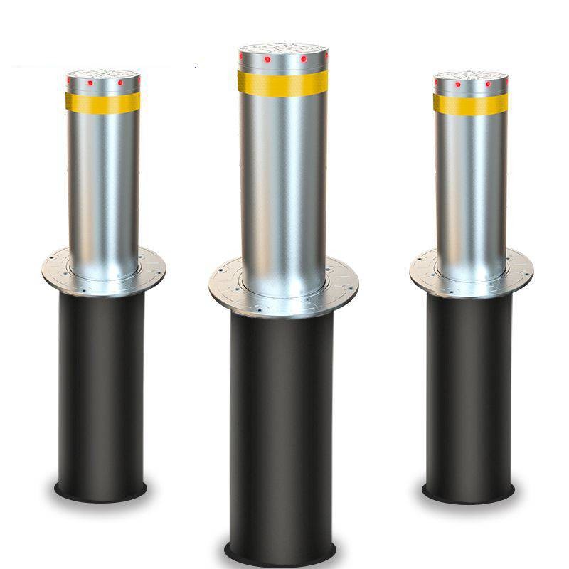 Rgb Led Lights Hydraulic Retractable Bollards 10mm Flange Thickness