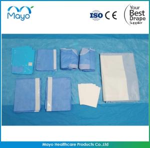 Quality Blue Laparotomy Drape Pack SMS Laparoscopy Pelviscopy Pack wholesale