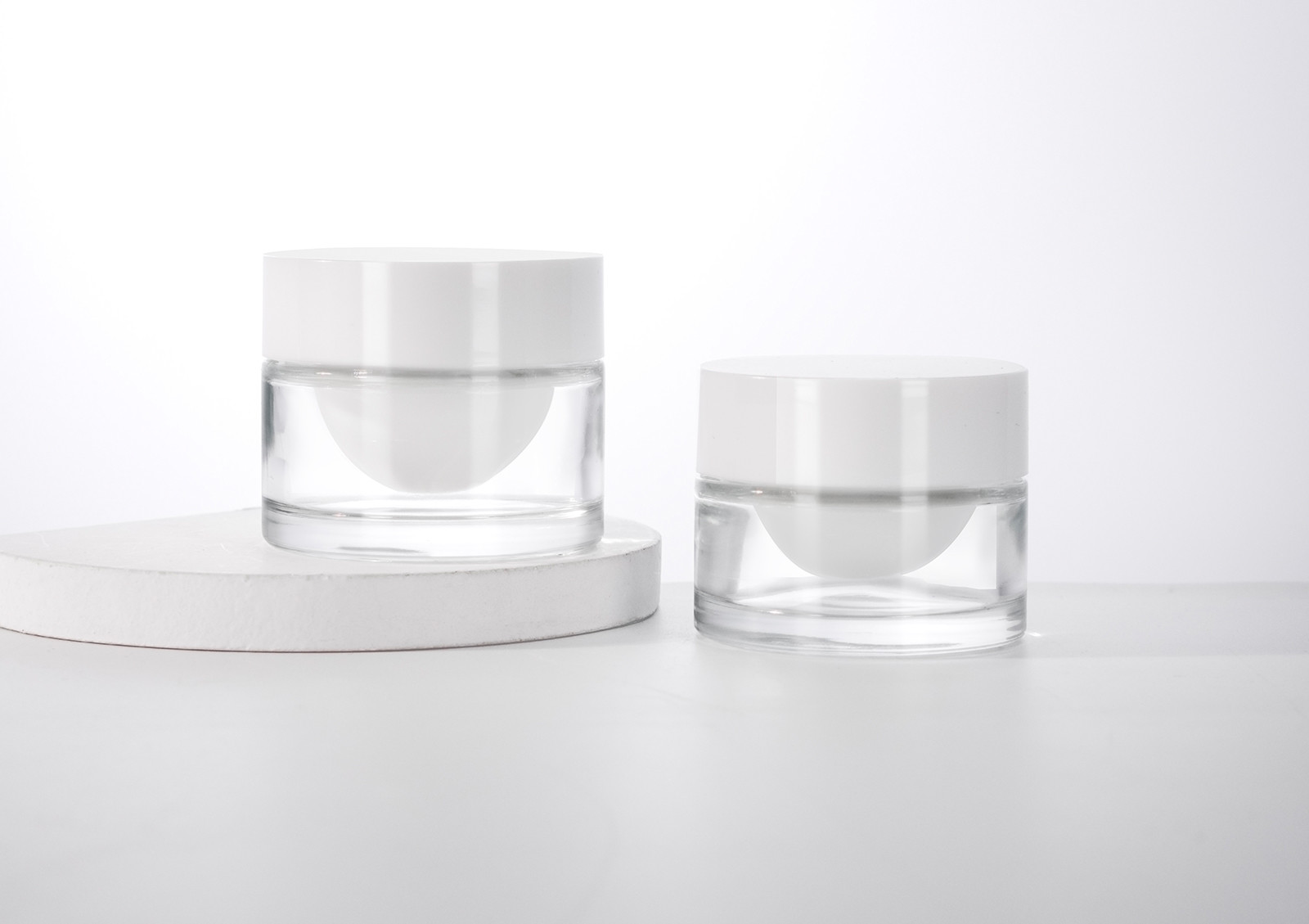 30ML 50ML Refillable Double Wall Glass Cosmetic Jar with Customizable PP Inner Jar and Cap For Skincare Cream,Mask