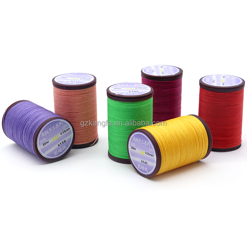 36g 0.55mm High Strength Cored Sewing Thread for Leather Sewing 80m Polyester Round Waxed Thread