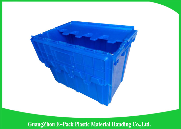 60L Large Plastic Storage Boxes With Lids , Plastic Shipping Containers With Attached Lids