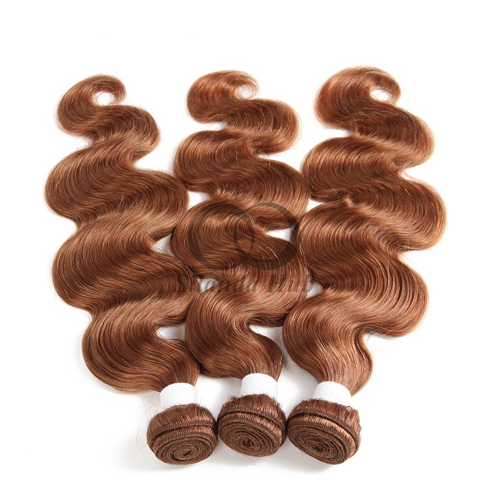 #30 Medium Auburn Body Wave Remy Human Hair Bundles Sew In Weave Bundles Brazilian Bundle Deals