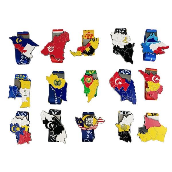 Cheap Custom Map Zinc Alloy Soft Enamel Medals Meticulously Crafted for sale