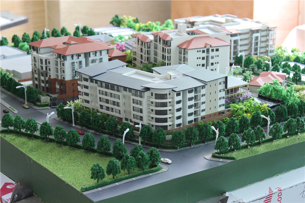 Hospital Building Exhibition 3D Model Travel Case Packing Wood Plate Base