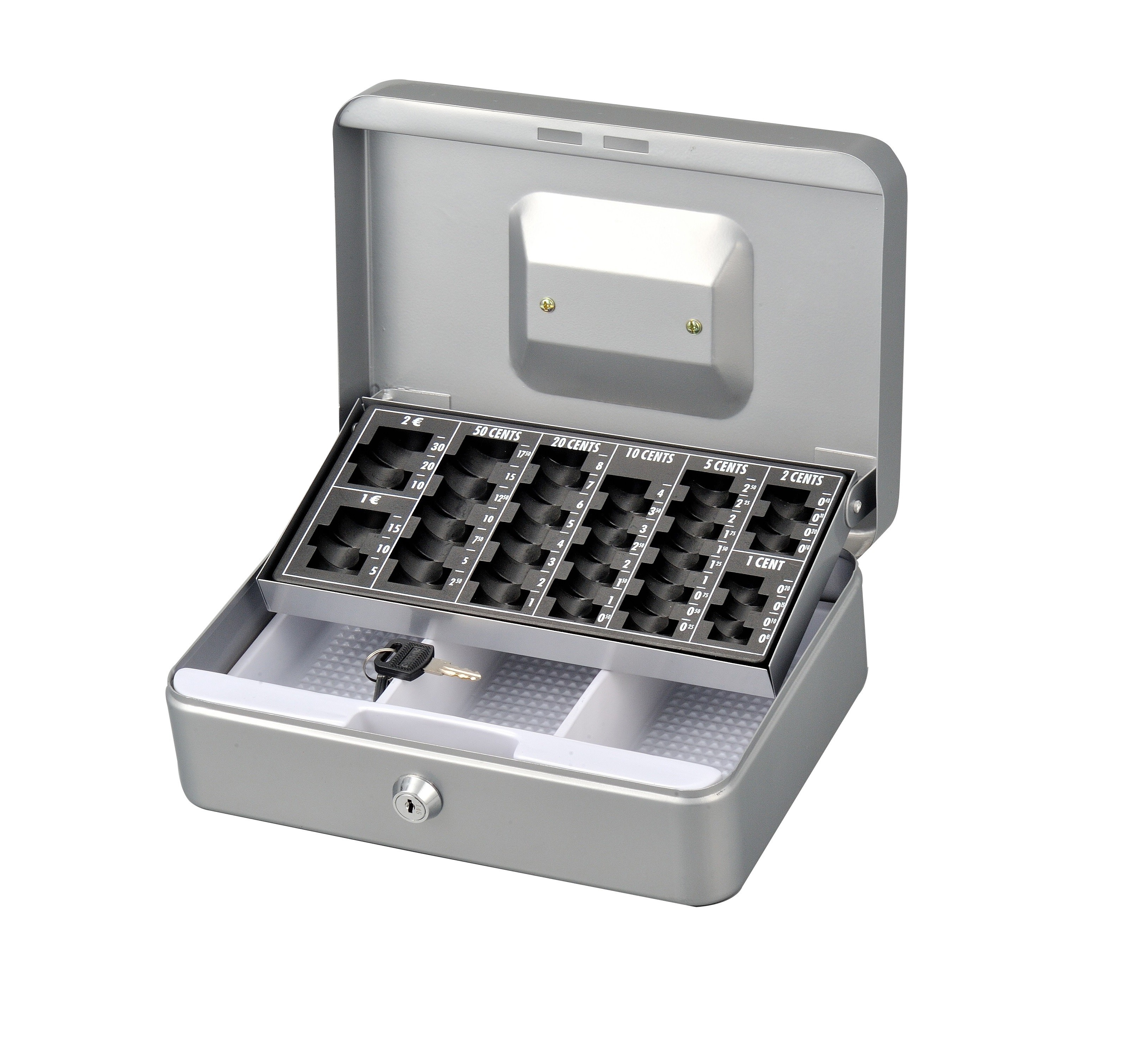 Customized Antitheft Metal Cash Box Euro Money Safe With Removable Coin Tray