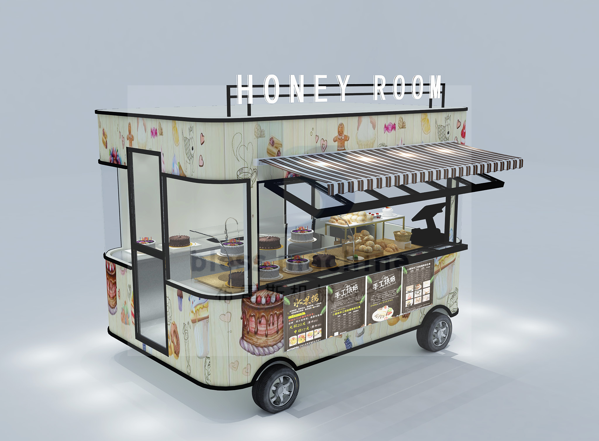 Direct Supply Electric Mobile Cart for Outdoor Street Sancks Fashion Menswear Clothing