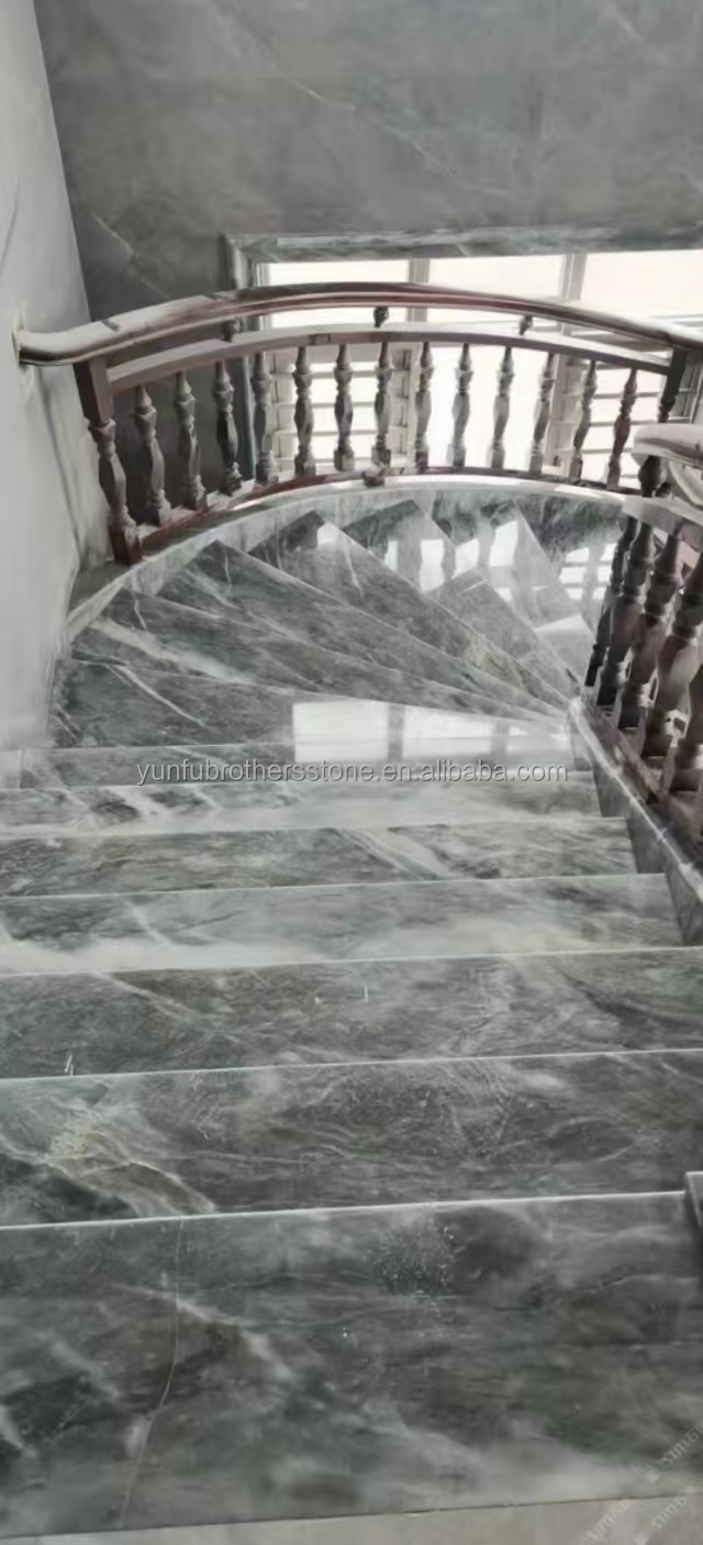 Popular Space Grey Marble Big Slab for Modern Light Gray Stairs in House and Hotel