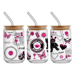 Quality Custom Waterproof Full Color Logo Design 16oz 20oz 24oz Dtf Cup Wrap Transfers For Jars wholesale