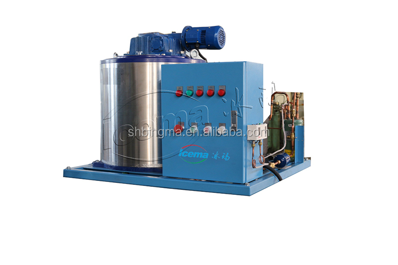 Air Cooling / Water Cooling Flake Ice Maker Machine 1 Ton 2 Ton Ice Machine