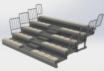 Full Automatic HDPE Bench Retractable Gym Bleachers / Indoor Basketball