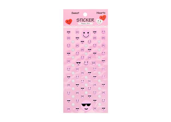 Happy face 3D embossing puffy sticker kids sticker printing for promotional
