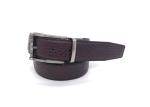 Mens Genuine Leather Reversible Belt Double Side Adjustable Nickel Brush Buckle