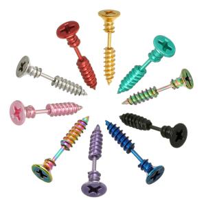 Quality Stainless Steel Stud Earrings Black Gold Sliver Colorful Screws Unisex Punk Men Screw Stud Earring Ear Stud wholesale