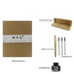 Bamboo Wood Business Stationery Set Natural Color Roller Ball Pen Fountain Pen