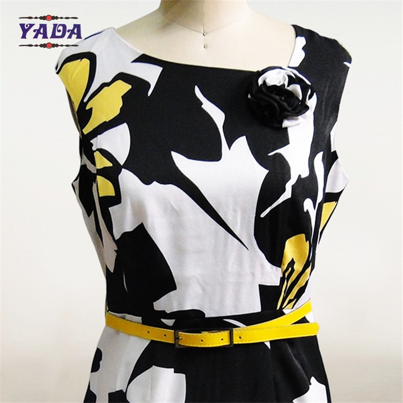 Casual high quality print simple elegant ladies western sexy night dress for spring and fall