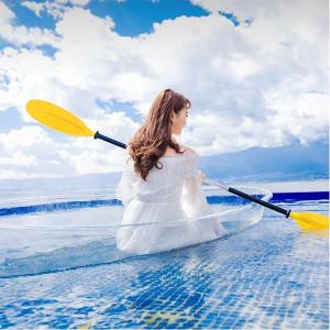 Quality Stabilized Two Person Fishing Canoe , Aluminum Frame River Touring Kayak wholesale