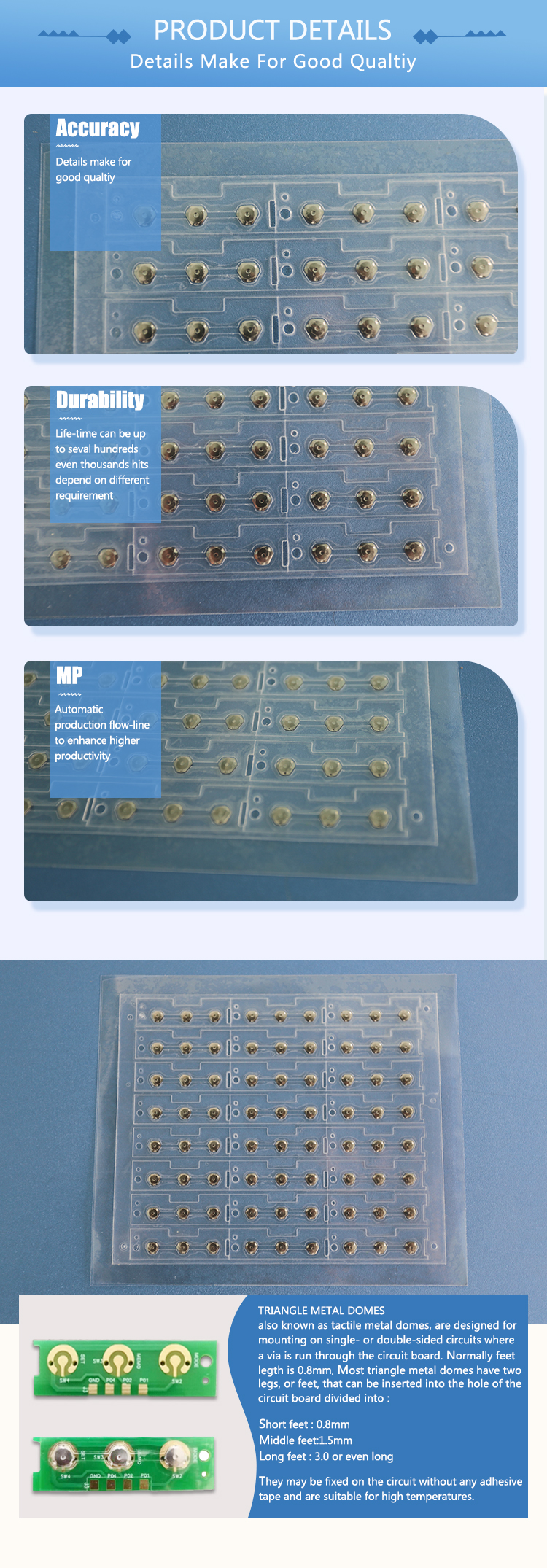 OEM Metal Dome Keys For Human Body Digital Infrared Thermometer