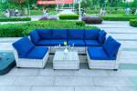 Outdoor furniture rattan living room sofa woven balcony combination rattan chair