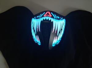 China Riding&Snowboarding led Mask  Breathable Party decoration flashing el panel sound activated Rave Mask Scary monsterteeth on sale