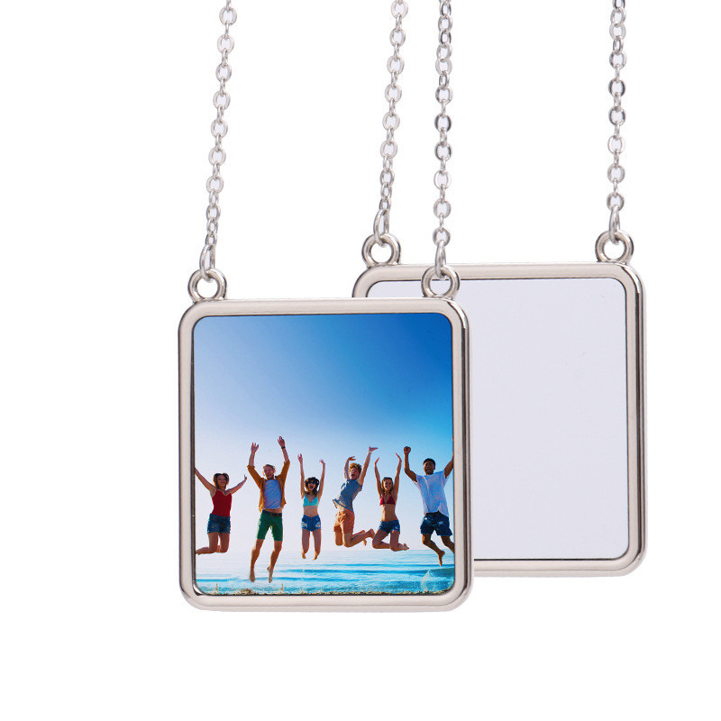 Sublimation Printing Personalized Gift DIY Square Sublimation Blank Necklace For Woman Man