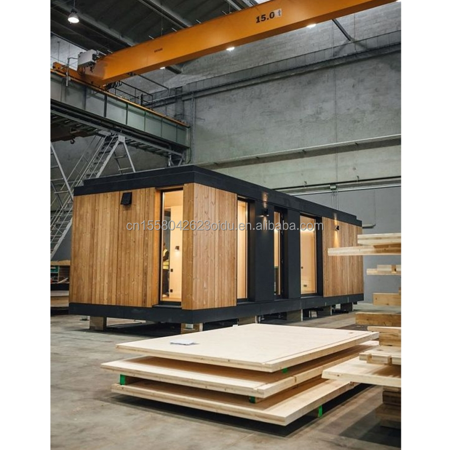 Aluminum Alloy Windows Modern Triangle Roof Prefab House Flat Roof Residential Container Wooden Prefabricated Homes Outdoor Made Steel Sandwich Panel