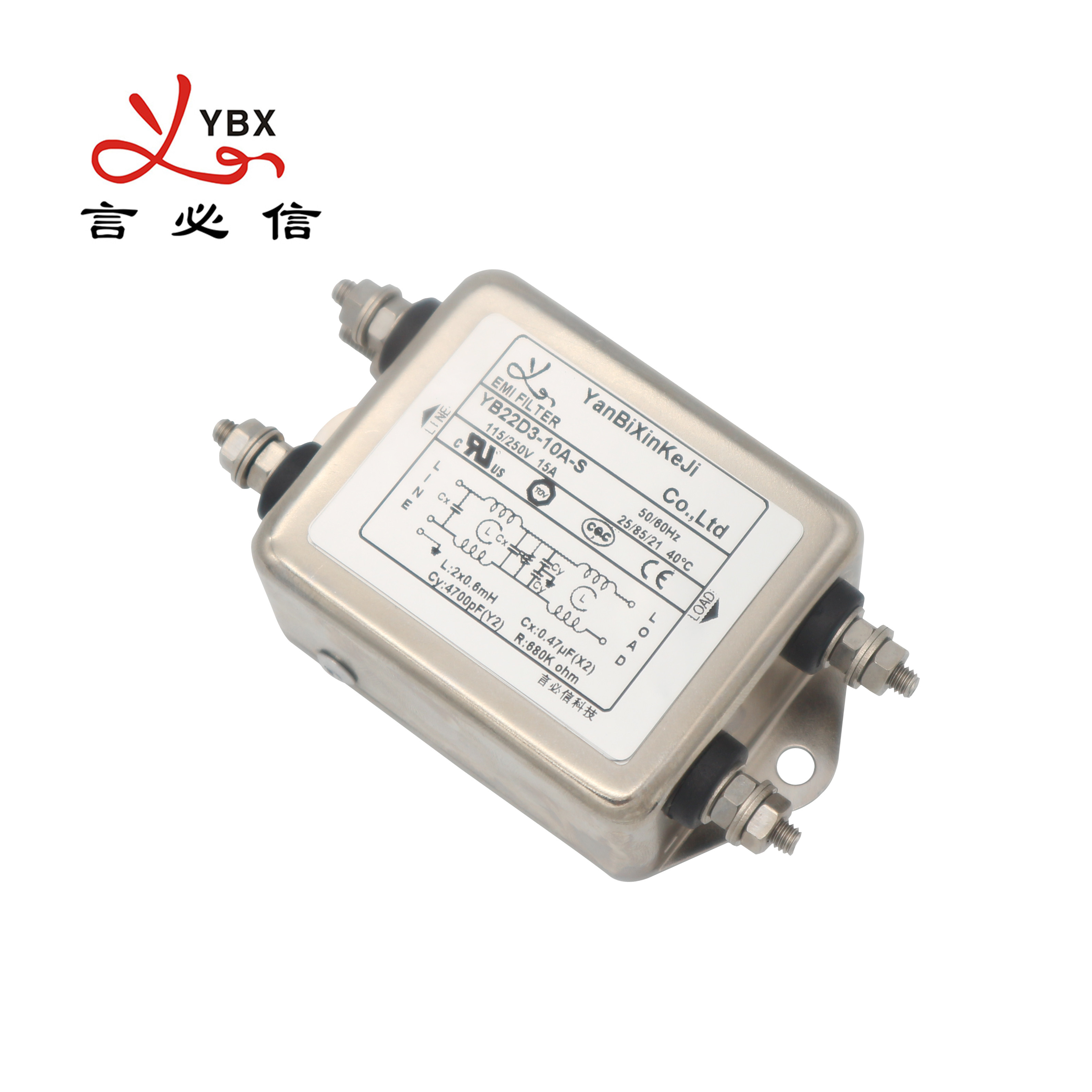 Bolt Output AC/DC Power EMI EMC Filter 1A - 10A General Purpose