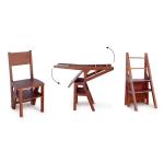 Ladder Back Wooden Folding Dining Chair Multi Functional Transformed Chair