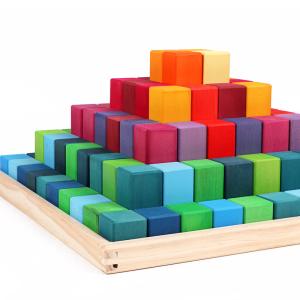 Quality ISO9001 1001 Night Wooden Rainbow Stacker Toy Beech Rome Grimms wholesale