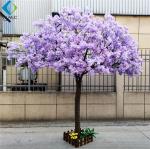 Blue Purple Fake Cherry Blossom Tree For Interior Decoration 3m Height
