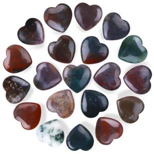 Quality Timeproof Polished Gemstone Indian Agate Heart Shaped Chakra Stones Crystal wholesale
