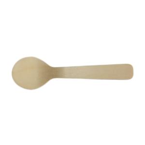 Quality Mini Round Head Disposable Wooden Ice Cream Spoon Taster 10cm | 3.9inch wholesale