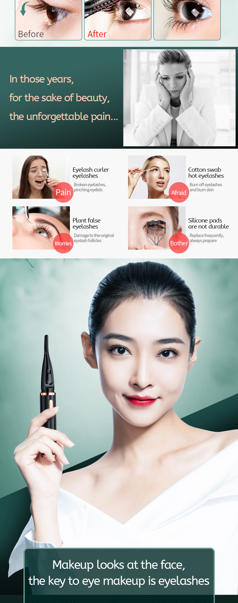 Customized Electric Heated Eyelash Curler USB Rechargeable