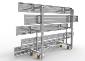 Quality 3 Rows Aluminum Sports Bleachers Plastic Seat Movable With Single Foot Planks wholesale