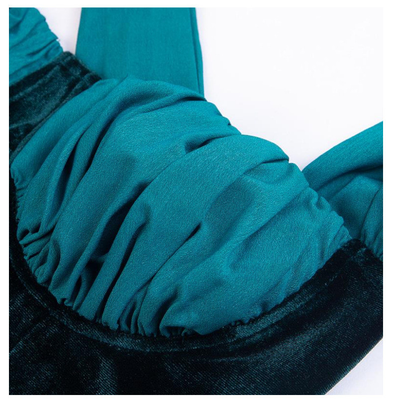 Velvet Stitching Sexy Women Dresses , One Shoulder Bodycon Midi Dress