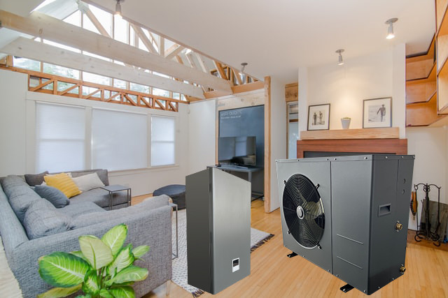 High COP4.21 Inverter EVI Split Heat Pump Air Source Water Heaters