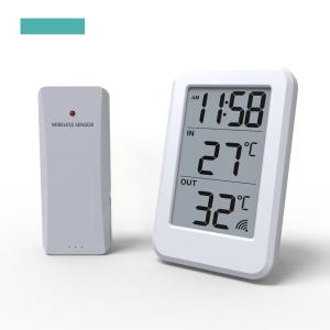 Quality Factory Direct Sale digital thermometer household thermometers Wireless Indoor Outdoor Thermometer with Clock wholesale
