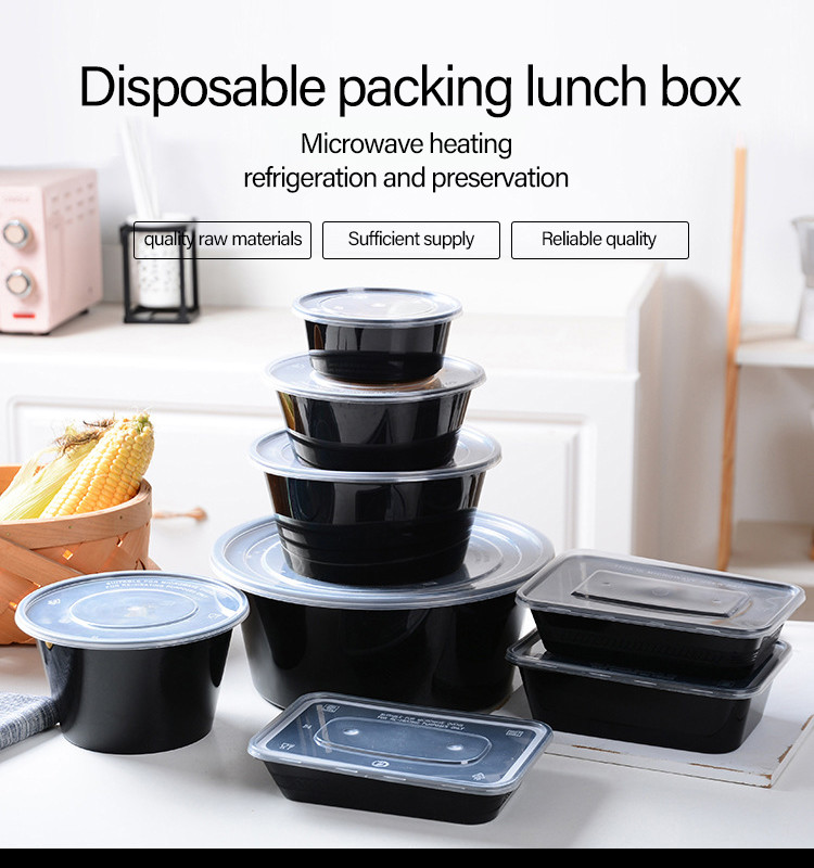 Leak Proof Plastic Food Storage Boxes Disposable Take Away Packaging