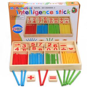 Quality Figure Blocks Counting Sticks Education Wooden Toys Building Intelligence Block Montessori Mathematical Wooden Box wholesale
