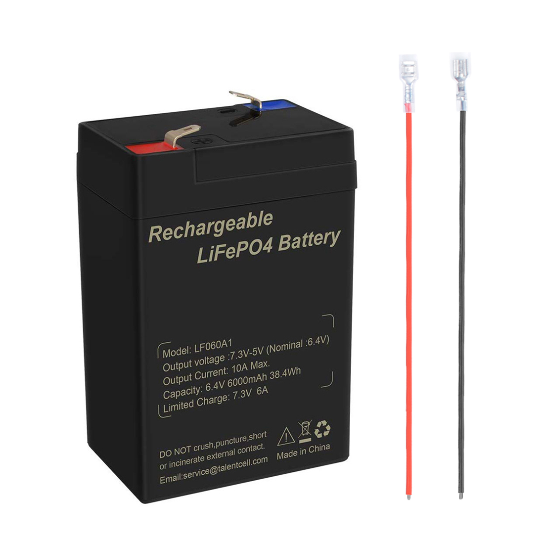 6Ah 6V Lifepo4 Deep Cycle Lithium Battery For Toys Bicycle Headlight Bumper Car