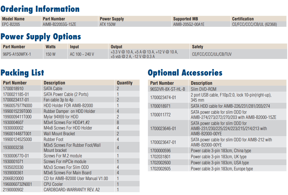 Advantech Embedded PCs EPC-B Series EPC-B2205 new and 100% Original ,price favorable Ready to Ship
