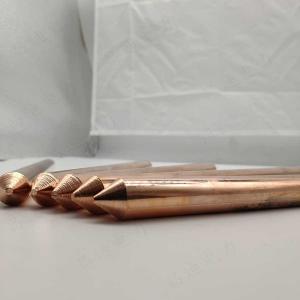 Quality 6 8 Foot Solid Copper Ground Rod 8ft Spike Rod For Earthing wholesale