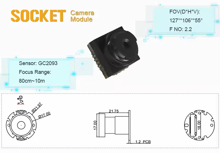 2MP GC2093 Camera Module With 127 Degree Wide Angle Lens MIPI Interface