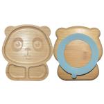 Eco Friendly Tableware Bamboo Silicone Baby Plate Divided Suction Plate BPA Free